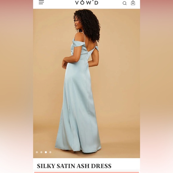 Silky Satin Ash Dress (color Fog) - Picture 3 of 5